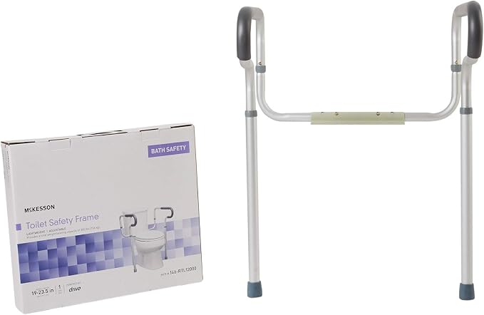 McKesson Toilet Safety Frame and Rail, Aluminum, Adjustable, 300 lbs Weight Capacity, 1 Count