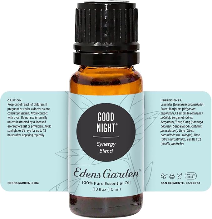 Edens Garden Good Night Essential Oil Blend- 100% Pure Premium Grade, Undiluted, Natural, Therapeutic, Aromatherapy, The Best for Diffusing, Candle, Humidifiers, Kid Safe 10 ml (.33 fl oz)