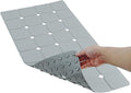 Bathtub Mat Non Slip 15" x 28" Silicone Foldable Tub Mat with Strong Suction Cups & Large Drain Holes, Durable & Eco-Friendly, for Smooth Surfaces, Ideal for Seniors, Adults Grey