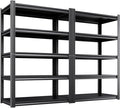 Metal Garage Shelving 5 Tier Storage Shelves, 71"Hx35"Wx16"D Adjustable Heavy Duty Shelving Unit and Storage Large Rack, Utility Steel Shelf 2 Pack for Shop Warehouse Industrial Pantry Basement