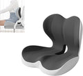 Seat Cushion for Long Sitting Office Worker, Memory Foam Chair Cushion for Car, Truck & Office Seat L-Shaped Ergonomic Design(Black Gray)