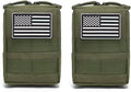 2 Pack Tactical Molle Pouches Small Molle Utility Pouch Small Tactical Accessory Bag Belt Pouches Vest Pouch Compact Water-Resistant EDC Pouch with Flag Patch