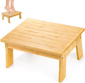 Tlence Wooden Step Stool for Adults, 6.5" Small Bamboo Foot Stool, 300 Lbs Non Slip One Stepping Stool, Short Bed Steps for High Beds and Office Desk