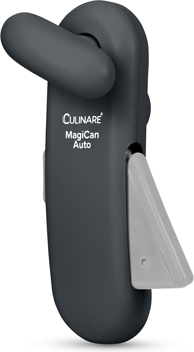 Culinare MagiCan Auto Tin Opener, Grey, Plastic/Stainless Steel, One Hand Operated Manual Can Opener with Clamp