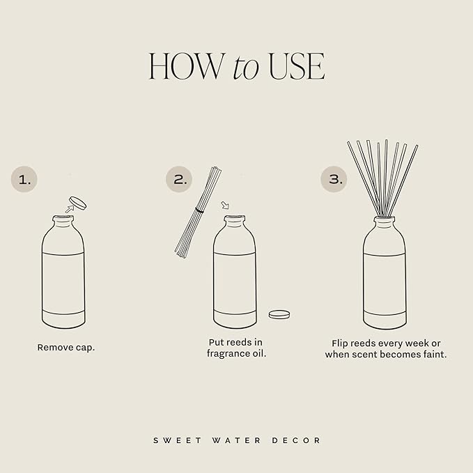 Sweet Water Decor Calm and Comfort Reed Diffuser Set | Mandarin, Ginger, Jasmine, White Tea Spa Scented Diffusers | Air Freshener | Housewarming Gift | Aromatic Stress Relief