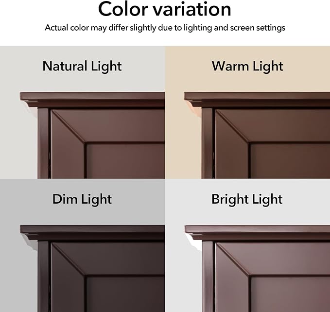 VANIRROR Wall Cabinet, 23x29 inch Medicine Cabinet, Over Toilet Storage with Adjustable Shelf, Wooden Expresso Bathroom Cabinet with 2 Doors