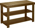 Pipishell Bamboo Shoe Rack Bench, 3 Tier Sturdy Shoe Bench, Storage Shoe Organizer, Holds up to 300lbs for Entryway Bedroom Living Room Balcony, Yellow Brown