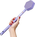 AIMAIAIMAI Silicone Back Scrubber for Shower – 21in Extendable Shower Brush with Long Handle – Dual-Sided Back Brush with Non-Slip Grip, Gentle Cleansing & Exfoliation for Men, Women, Elderly (Purple)