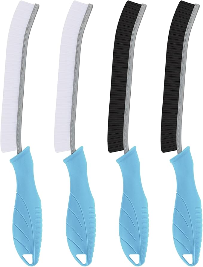TQRR Toilet Brush, 4Pcs Bathroom Cleaning Brush, Toilet Scrubber, Deep Toilet Bowl Brush with Hanging Hole, Multifunctional Gap Cleaning Brush, Bristles for Kitchen Sinks, Tub,Shower (4, Light Blue)