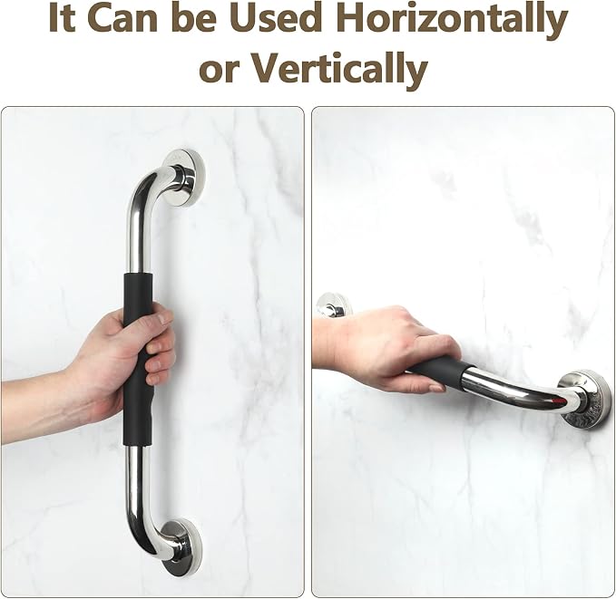 2 Pack Grab Bars for Showers 16 Inch Anti Slip, Shower Grab Bars for Seniors, Handicap Grab Bars for Wall Bathroom, Safety Bath & Shower Handles for Elderly, Tesuchan