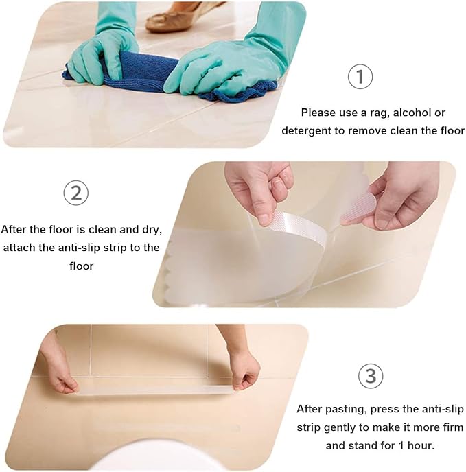 Kyerivs Anti-Slip Strips,48pcs Safety Shower Treads Stickers, Bathtub Non Slip Stickers, Anti Skid Tape for Shower,Tub,Steps, Floor-Strength Adhesive Grip Appliques for Baby,Senior,Adult