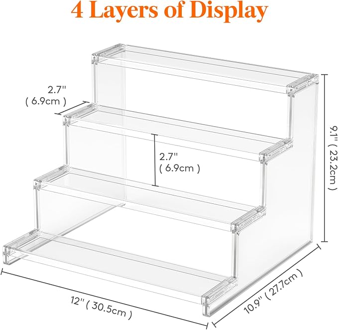 Lifewit Perfume Organizer, Bedroom Decor, Cologne Cupcake Stand, Tool-Free Assembly, Makeup Display Shelf for Vanity Bathroom Counter Storage, Clear, 30 cm/12", 1 Pcs