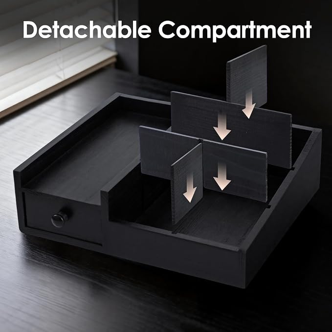 Forest Angle Organizer for Men,Bathroom Countertop Organizers,Perfume Organizer,Cologne Organizers,Bathroom Storage,Perfume Stand,Dresser Organizer,Gifts for Men,Dad Gifts,Adjustable Partition(Black)