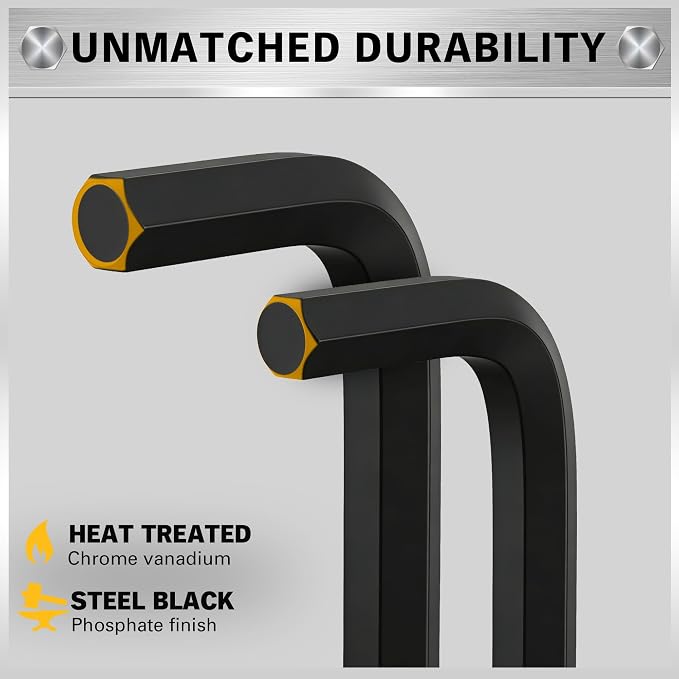 ELEAD Hex Key Allen Wrench Set: 27-Piece Premium MM(1.27mm-10mm) & SAE(3/64"-3/8) Allen Key Set with Grip Handle, Long and Short Arm with Ball End, Organized Storage