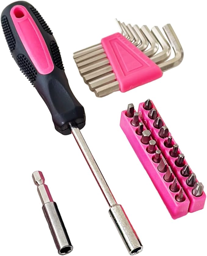 Hantinstom 39-Piece Household Tools Kit Essential Home Repair Set with Plastic Toolbox Ideal for College Students, Home Use & More