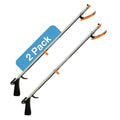 Sammons Preston Easireach II Reacher, 32" Ergonomic Reaching Aid with Magnet, Lightweight 8 oz. Magnetic Grabber Tool & Reaching Claw, Aluminum Trash Pickup, Lightbulb Remover, & Garden Nabber, 2 Pack