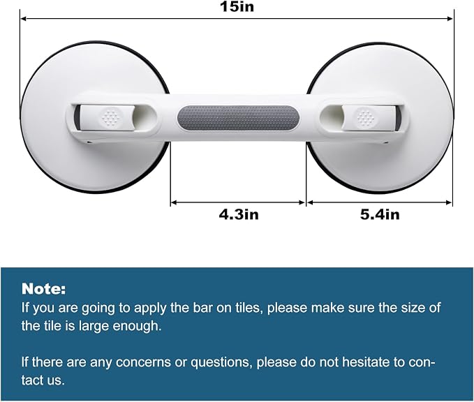 New Shower Handle Shower Grab Bars for Bathtubs and Showers,Strong Hold Suction Cup Grip Grab,Bath Handle Heavy Duty Grab Bars for Handicap Elderly Seniors Bathroom （Grey）