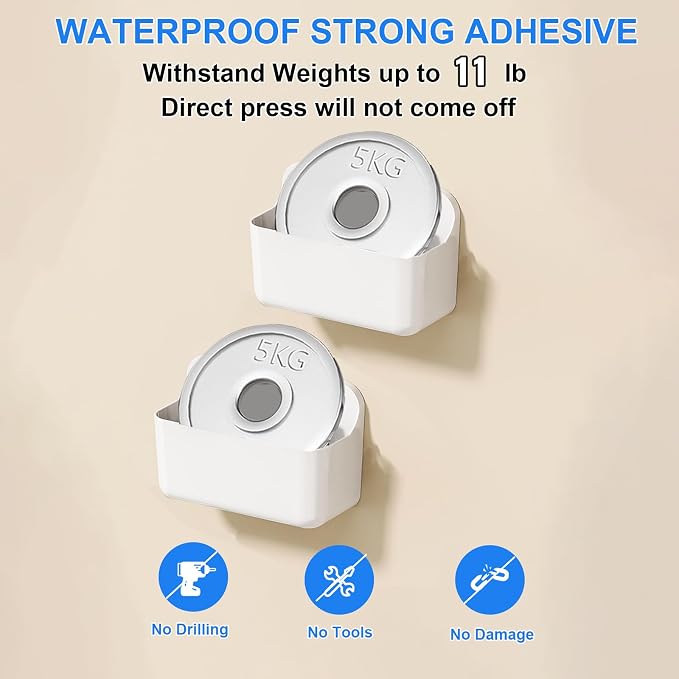 2pc Clear Wall Mount Organizer, Adhesive Cabinet Door Organizer,Self Adhesive Organizer for Wall,Shower Caddy No Drilling Hang Walls for Bathroom, Kitchen, Living Room