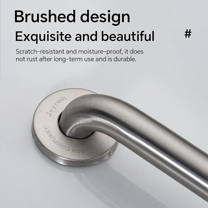 joyrain Shower Grab Bars for Seniors and Elderly-Wall Mounted Safety Rails for Bathroom Anti-Slip and Toilet Assistance Standing-Sturdy Grab Bars for Shower