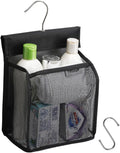 ALYER Hanging Mesh Shower Caddy Organizer Bathroom Storage Bag with Hooks for Camper, Gym, Cruise, Cabin, College Dorm Shower, Swimming and RV,Black