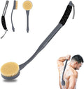 Gobiteli Back Scrubber for Shower,20.5" Long Handle Shower Brush for Body for Deep Clean,Back Brush for Shower for Men Women(Grey)