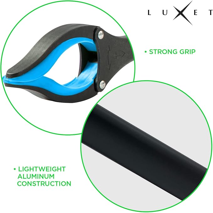 Grabber Reacher Tool - 2 Pack - Updated Version Long 32 Inch Foldable Pick Up Stick - Strong Grip Magnetic Tip Lightweight Trash Picker Claw Reacher Grabber Tool Elderly Reaching - by Luxet (Blue)