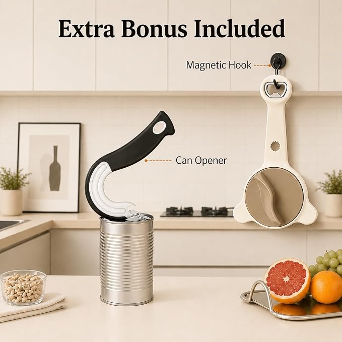 Jar Opener for Weak Hands & Arthritis, Adjustable Can Opener Top Rated for Seniors, with Magnetic Hooks, Easy Grip Opener