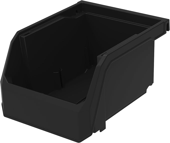 ReadySpace Plastic Containers for Organizing and Storage Bins for Drawers, Desks, Office Organization, and Garage, Stackable Bins, Extra-Small (3" x 5" x 4"), 12-Pack, Black