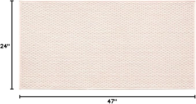TYUU Bathroom Rugs Non Slip Washable, Super Absorbent Thin Bath Mat Quick Dry Low Pile Bathroom Rug, Pink 24"x47"
