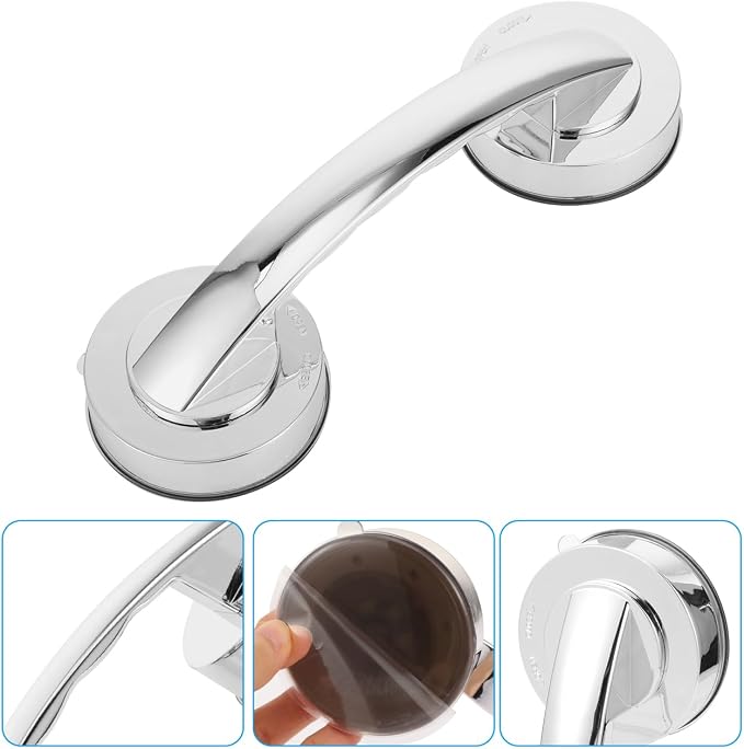 Amosfun Suction Grab Bar for Bathtubs and Showers Bathroom Bath Handrails Easy Install Suction Cup Door Handle 7.71 x 2.36 x 1.96 Inch