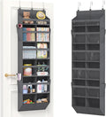 Lifewit 1 Pack Over the Door Organizer, 12 Section Clear Window Hanging Storage with 4 Side Pockets, Sturdy Anti Tilt 40 lbs Load Behind Door for Closet, Bedroom, Bathroom, Nursery, Dorm, Dark Gray