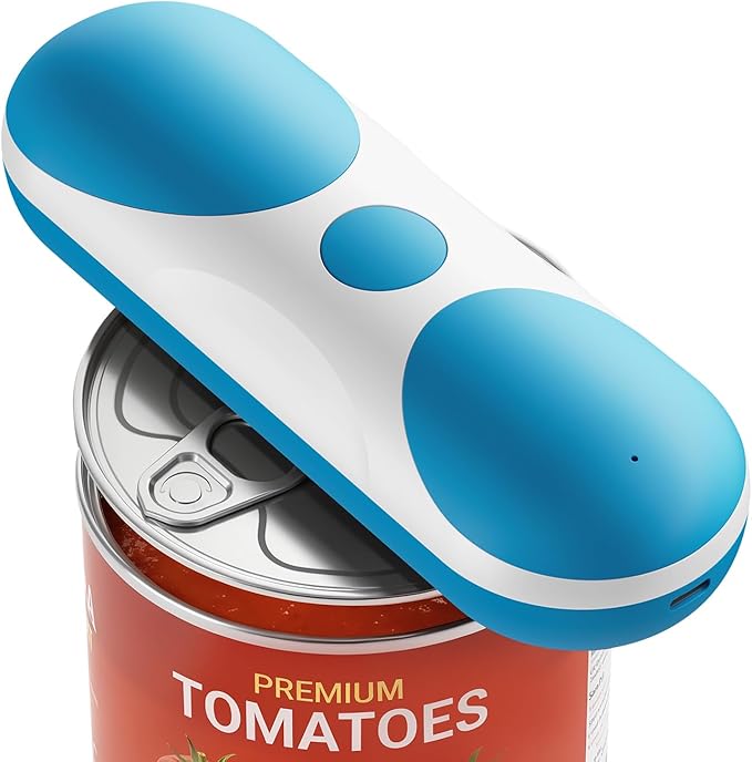 Electric Can Opener, One-Touch Automatic Can Opener, USB Rechargeable Electric Can Opener for Seniors with Arthritis- Cordless Battery Powered, Side Cut, Smooth Edge, Handsfree, for Any Size Cans