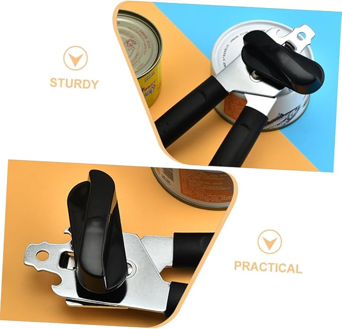 Versatile Stainless Steel Can and Bottle Opener Compact Manual Lid Opener for Household Use Sleek Design for Easy Gripping Kitchen Tool for Cans and Bottles