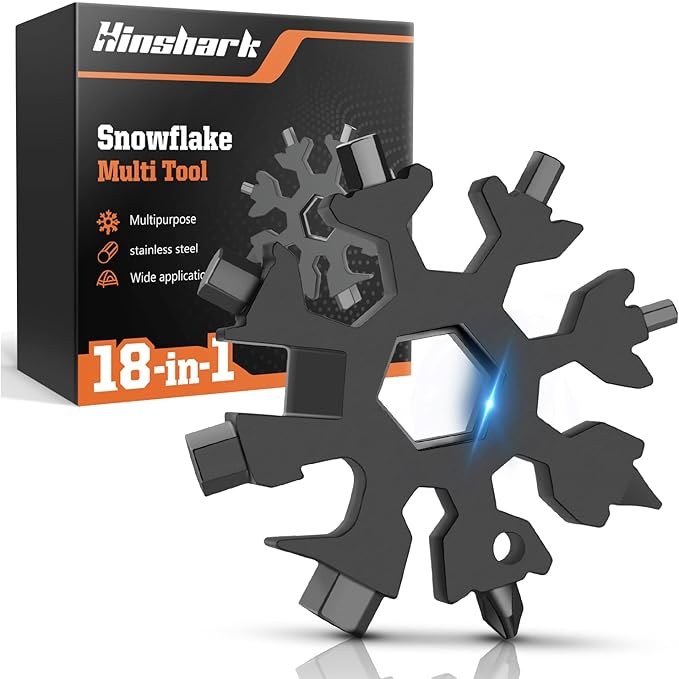 Gifts for Men, 18-in-1 Snowflake Multitool, Anniversary Birthday Gifts for Men Husband Him, Father Day Gift for Camping Accessories Cool Gadgets Tools, Mens Gift for Dad Who Have Everything