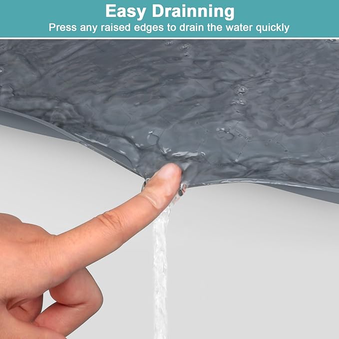 Under Sink Mats for Kitchen Waterproof 34" x 22", Silicone Under Kitchen Sink Mats and Protectors for 36" Cabinet, Under Sink Tray Organizer, Shelf Liners Cabinet Liner for Kitchen and Bathroom, Gray