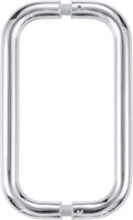 Ranbo Polished Chrome 8" （CTC） Tubular Back-to-Back Shower Door Handle，3/4" Diameter Pull Handles with Metal Washers, for 1/4"- 1/2" Thick Glass and 1-3/8" - 2-1/6" Thick Wooden or Metal Doors