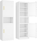Ckzbx Tall Narrow Storage Cabinet 66.93" H Tall Bathroom Cabinet Metal Pantry Cabinets, 4 Adjustable Shelves for Kitchen, Home Office, Living Room, Dinning Room (20 inches Wide White)