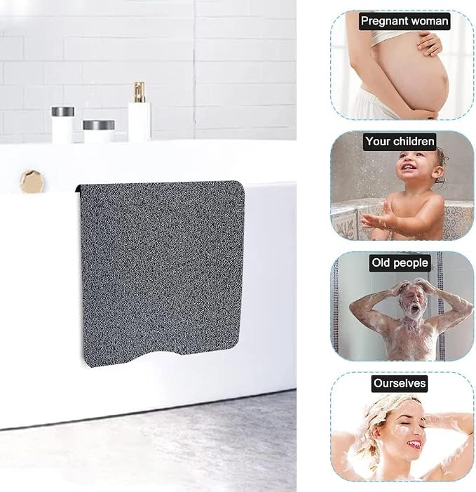 Bathtub Mat Non Slip Shower Mat Soft PVC Loofah Bath Tub Mats with Drain for Bathroom Tub 40 x 16 Inch (Mix Color)