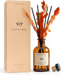 WEALD TRIBE Reed Diffuser Set for Bathroom Air Fresheners, Oil Diffuser Sticks | Sandalwood & Ebony Scent 4.0 fl oz Home Fragrance with Sticks Defusers | House Bedroom Office Shelf Decor