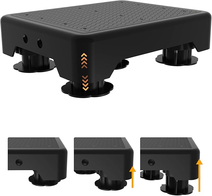 Adjustable Step Stool for Adults, Toddler Step Stools, 660 LBS Capacity Non-Slip Safety Step Platform for Elderly, Portable Stair Assist for Cars, Bedside, Kitchen, and Shower, Black