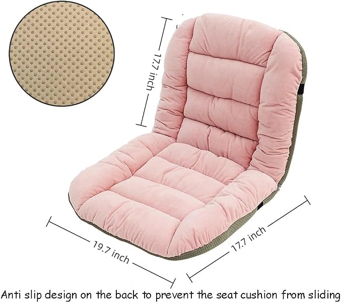 Office Chair Cushion，Desk Chair Cushion with High Back Support, Seat Cushion with Non-Slip Bottom for Home Dining Room Kitchen (Off-White)