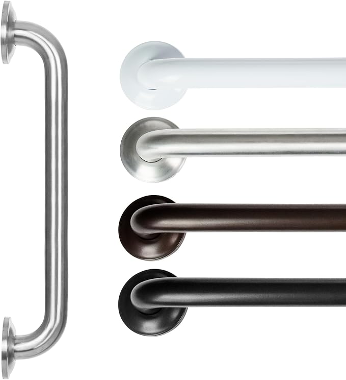 Vive Grab Bar for Showers - Bathroom Antislip Handrail for Seniors, Elderly Assistance Product, Heavy Duty Shower Handles, Handicap Grab Bars, Stainless Steel, Multipurpose, 440 lbs (Brushed Nickel)