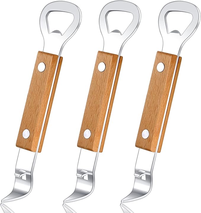 HANCELANT Can Punch Bottle Opener, Manual Stainless Steel Can Opener 3 Pack