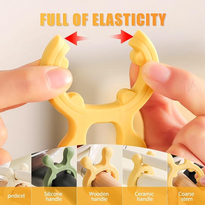 Multifunction Silicone Pot Handle Spatula Rack, 2026 Non-Slip Spoon Holder Stove Organizer Kitchen Gadgets, Steam Releaser,Utensil Anti Scalding Pot Clip for Cooking Accessories (1, 3 Color)