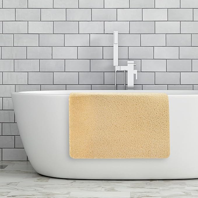 Asvin Soft Textured Bath, Shower, Tub Mat, 47x16 Inch, Phthalate Free, Non Slip Comfort Bathtub Mats with Drain, PVC Loofah Bathroom Mats for Wet Areas, Quick Drying