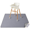 Blissful Diary Baby Splat Mat for Under High Chair, 50.4 x 50.4 Inch Wipeable Splash Mat, Waterproof and Washable, Anti-Slip Floor Protector, Gray