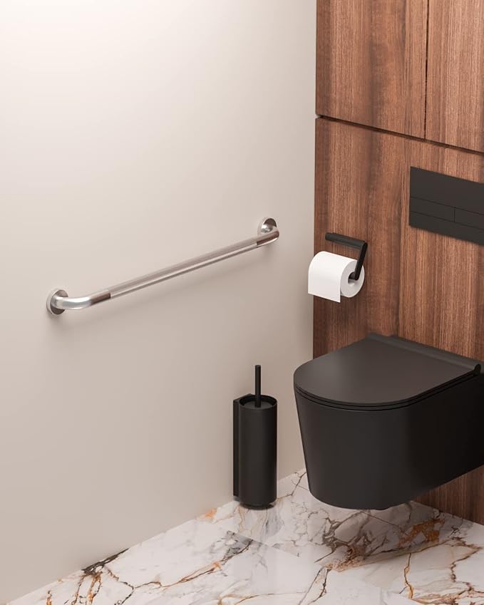 32 Inch Anti Slip Shower Grab Bar, Munzong Stainless Steel Bathroom Grab Bar, Satin Brushed Nickel Knurled Bathroom Balance Bar,Safety Hand Rail Support Handicap Elderly Senior Assist Bath Handle