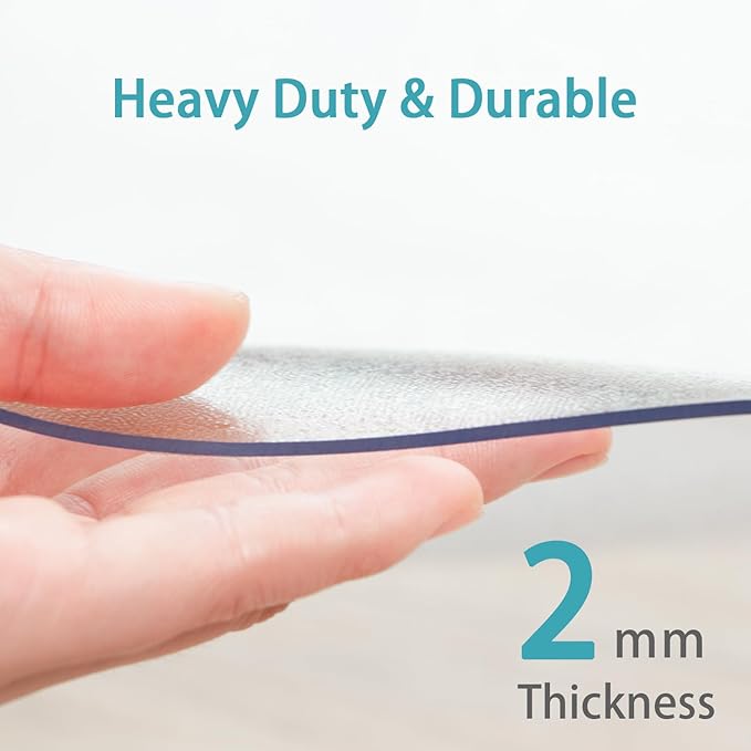 Refrigerator Mat, Clear Anti-Slip PVC Floor Protector, 2mm Thickness Scratch-Resistant Floor Mat (24"x 36")