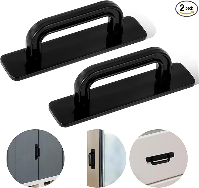 2 Pack Adhesive Handles, Stick on Cabinet Handles, No Drill Cabinet Pulls Peel and Stick, Cabinet Door Handles for Cabinet Closet Glass Sliding Shower Door Handle