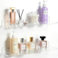 Lifewit Floating Shelves for Bathroom, Acrylic Display Shelf Wall Mounted for Makeup, Skincare, Nail Polish, Book, 14" Perfume Organizer for Bedroom, Living Room, Nursery, Home Decor, Clear, 2 Pack
